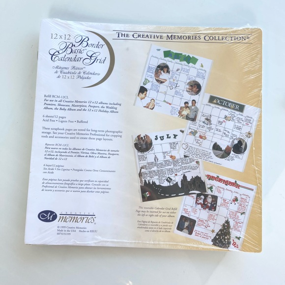 Creative Memories CM Border Basic Calendar Grid Scrapbook Pages 12x12 rcm-12cl - Picture 1 of 11
